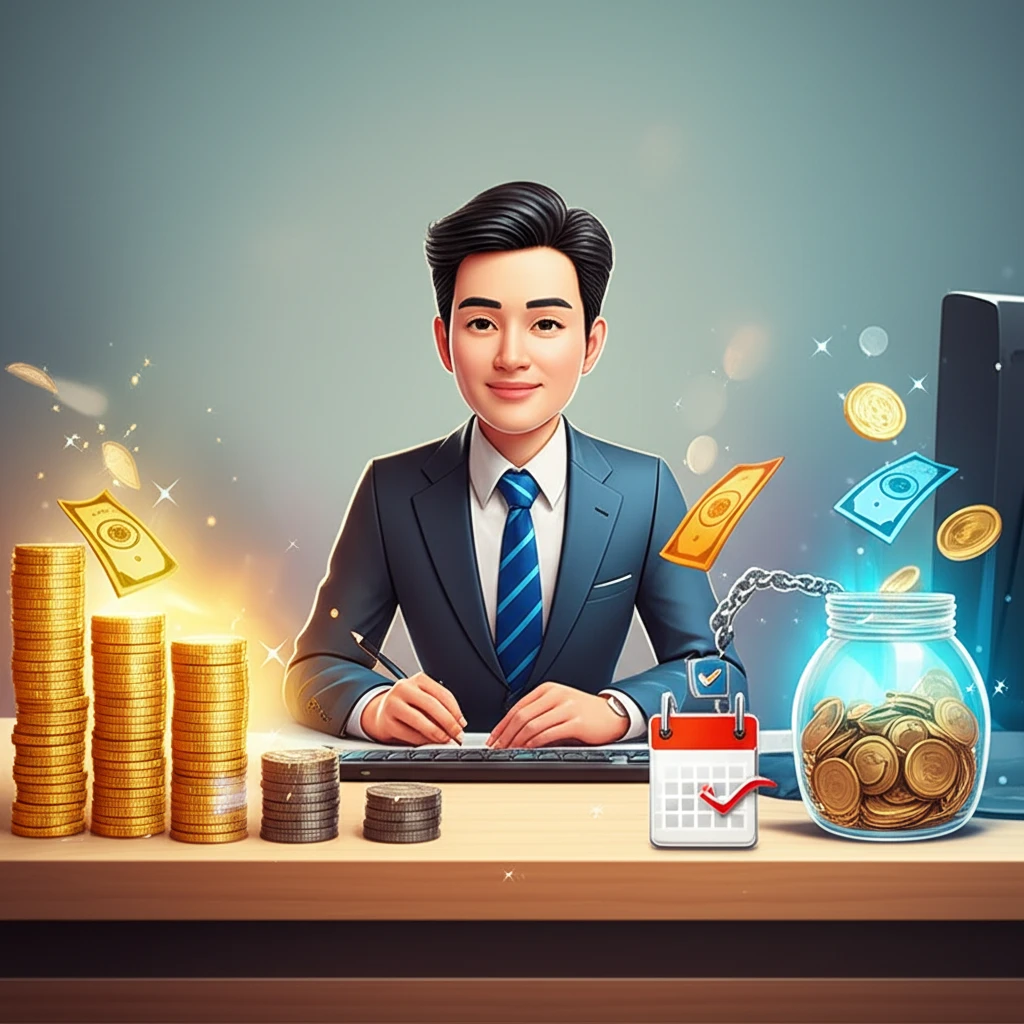 만기 분산 포트폴리오를 나타내는 시계와 적금 통장 이미지